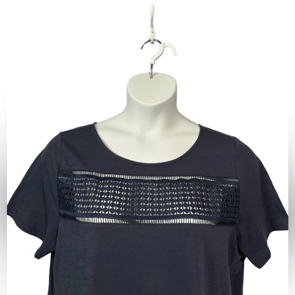 Penningtons, Plus Size Navy Lace Accent Top, Size X - Picture 3 of 8